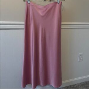 Zara Dusty Rose Satin Maxi Skirt